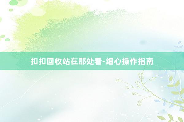 扣扣回收站在那处看-细心操作指南