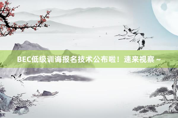 BEC低级训诲报名技术公布啦！速来视察～