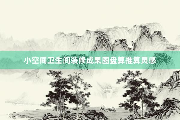 小空间卫生间装修成果图盘算推算灵感