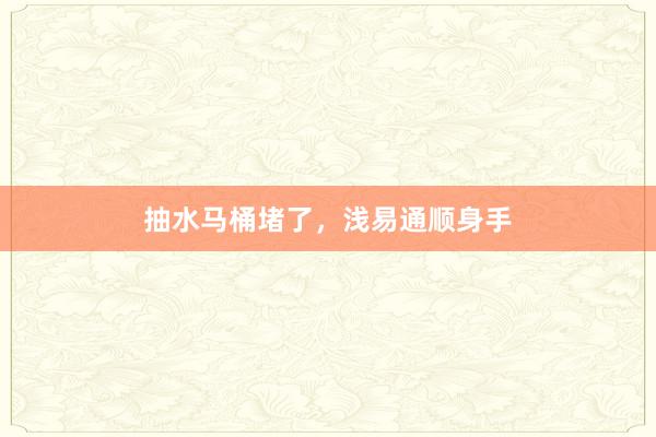 抽水马桶堵了，浅易通顺身手